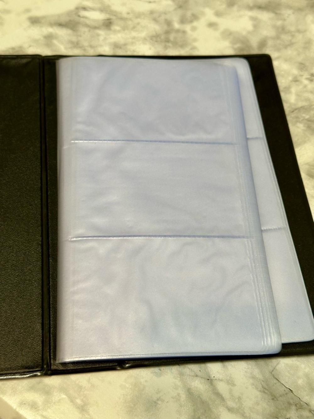 Black Business Card Holder Binder with Plastic Pages